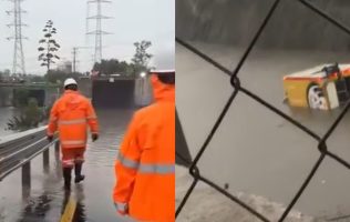 Sufre el Circuito Exterior Mexiquense parálisis por severa inundación