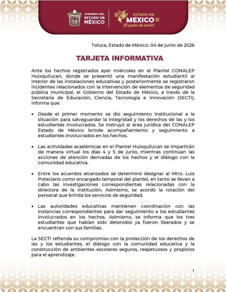 FOTO: Comunicado