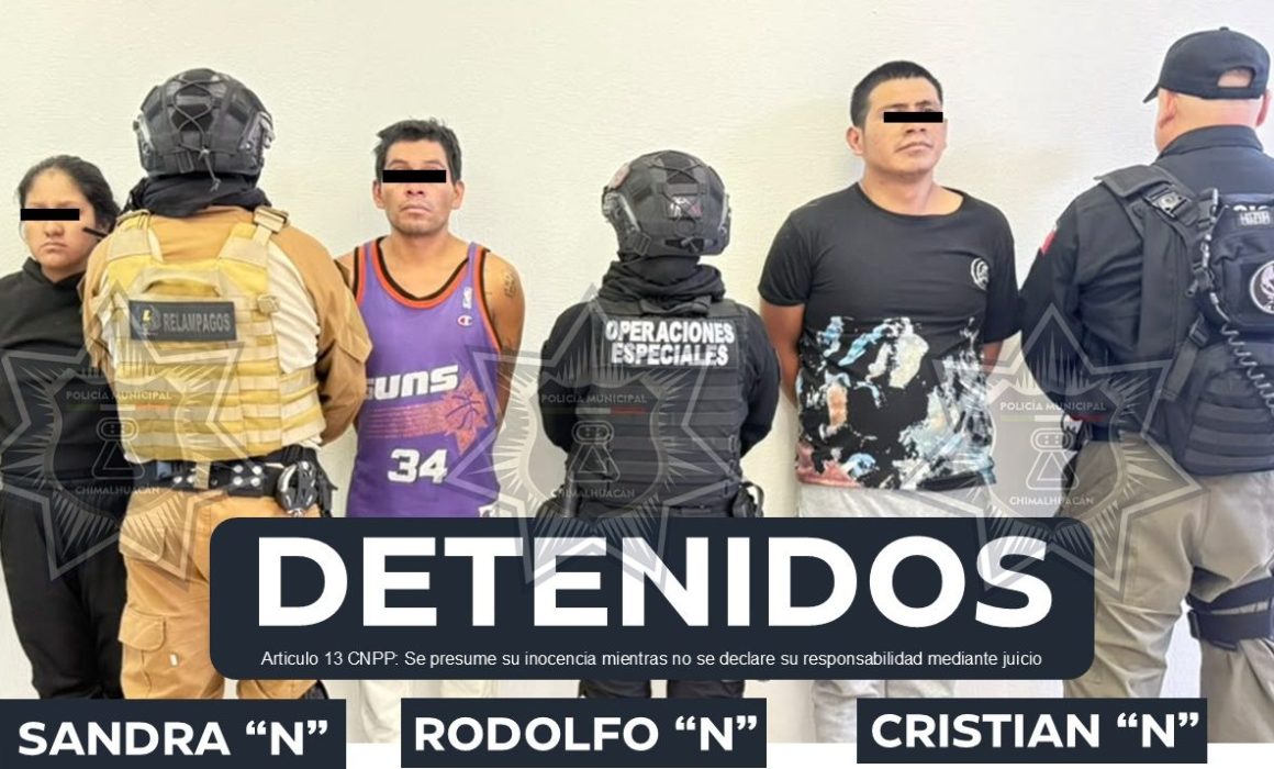Capturan a tres presuntos narcomenudistas ligados a doble homicidio