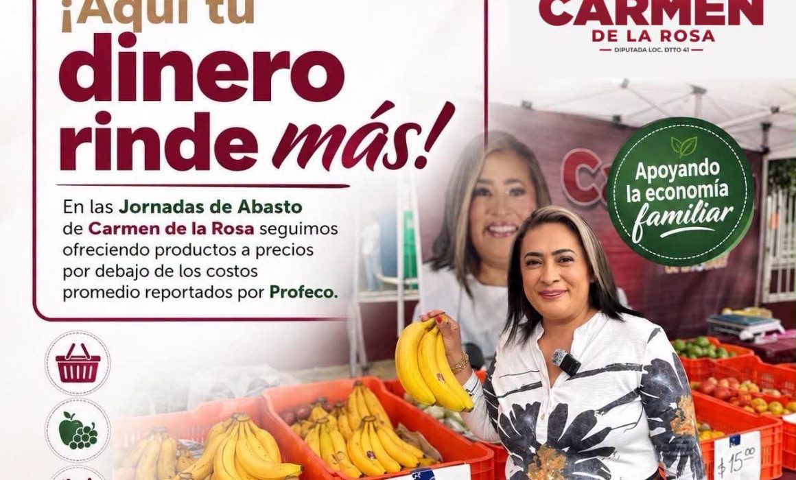Continúa la diputada Carmen de la Rosa con jornadas de abasto