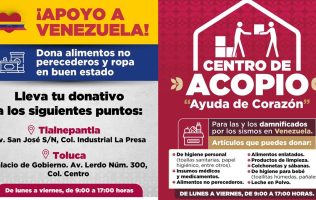Convoca Edomex a donar ayuda para damnificados en Venezuela