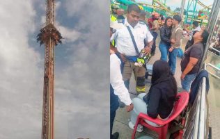 Falla en juego mecánico pone peligro a usuarios en feria de Chalco