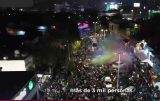 Festejan 3 mil personas triunfo de México en Naucalpan con saldo blanco
