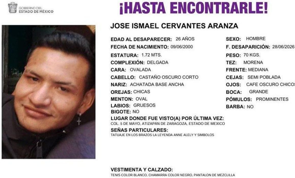 Localizan sin vida en Tultitlán a joven desaparecido en Nicolás Romero