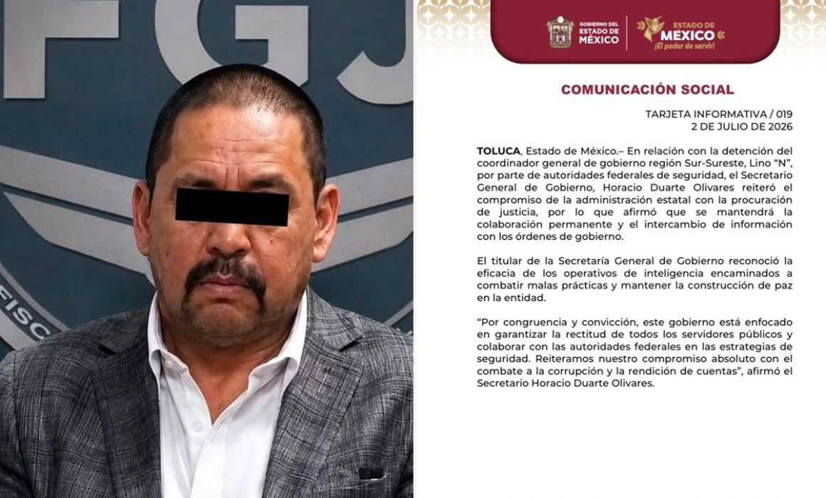 Reafirma gobierno estatal colaboración tras detención de excoordinador