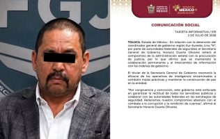 Reafirma gobierno estatal colaboración tras detención de excoordinador