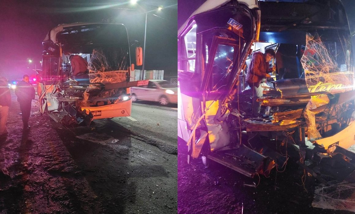Salva trailero a pasajeros al detener autobús sin frenos en Lerma