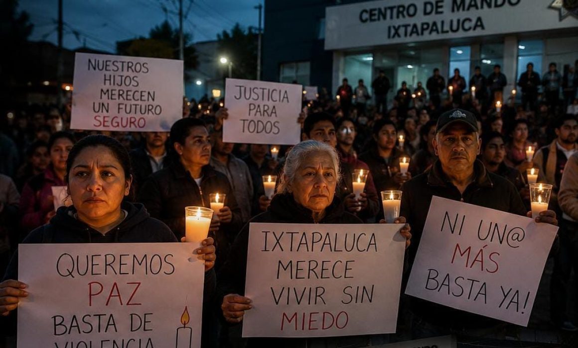 Suplican con veladoras y marcha frenar la violencia en Ixtapaluca