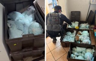 Aseguran 120 kilos de pastillas de fentanilo en predio de Los Rusos