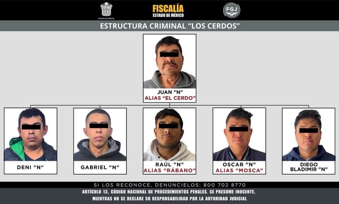 Desarticulan a 'Los Cerdos', grupo ligado a robos y secuestro en Edomex