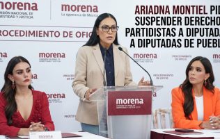 Pide Ariadna Montiel suspender derechos a diputadas de Puebla