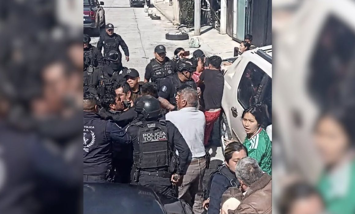 Rebasan a la policía de Toluca durante diligencia en Totoltepec