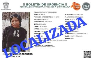 Reporta Huixquilucan localización con vida de adolescente desaparecida