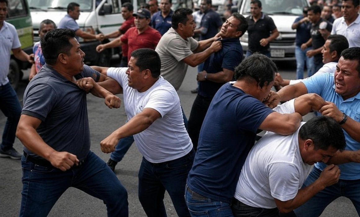 Se arman trancazos entre choferes en Chalco y termina con 19 detenidos