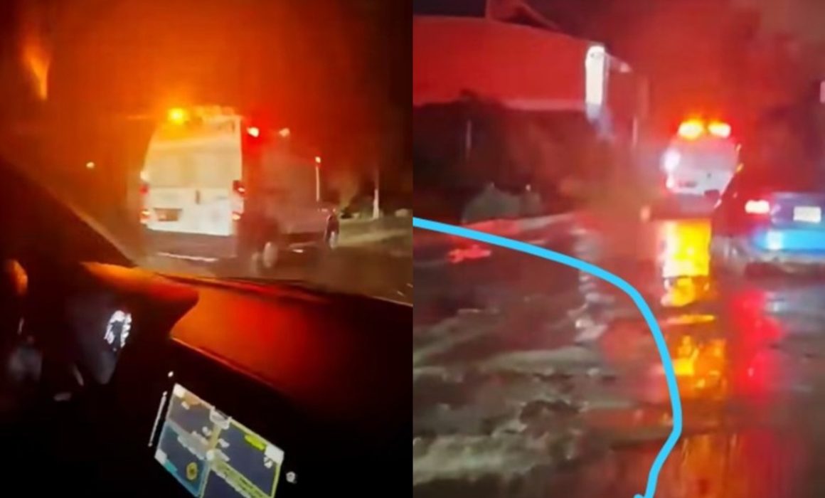 Sortea ambulancia cráteres en Cuautitlán mientras va a emergencia