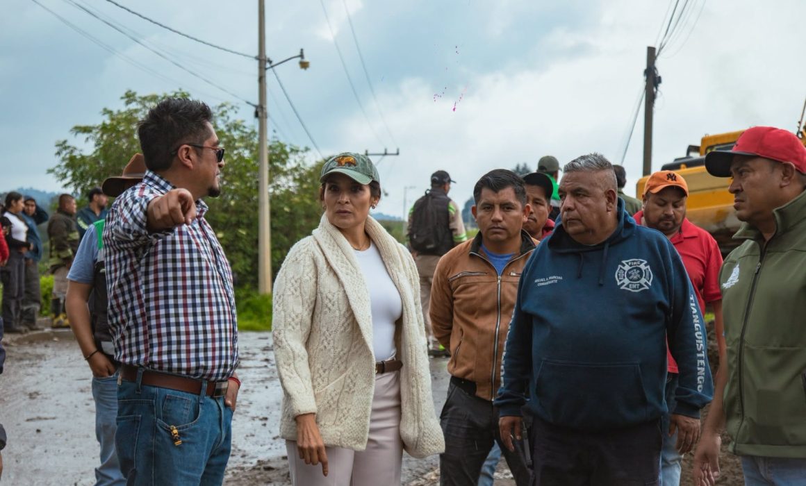 Supervisa edil de Tianguistenco trabajos para contener río Mazacalco