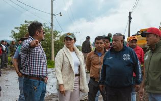 Supervisa edil de Tianguistenco trabajos para contener río Mazacalco