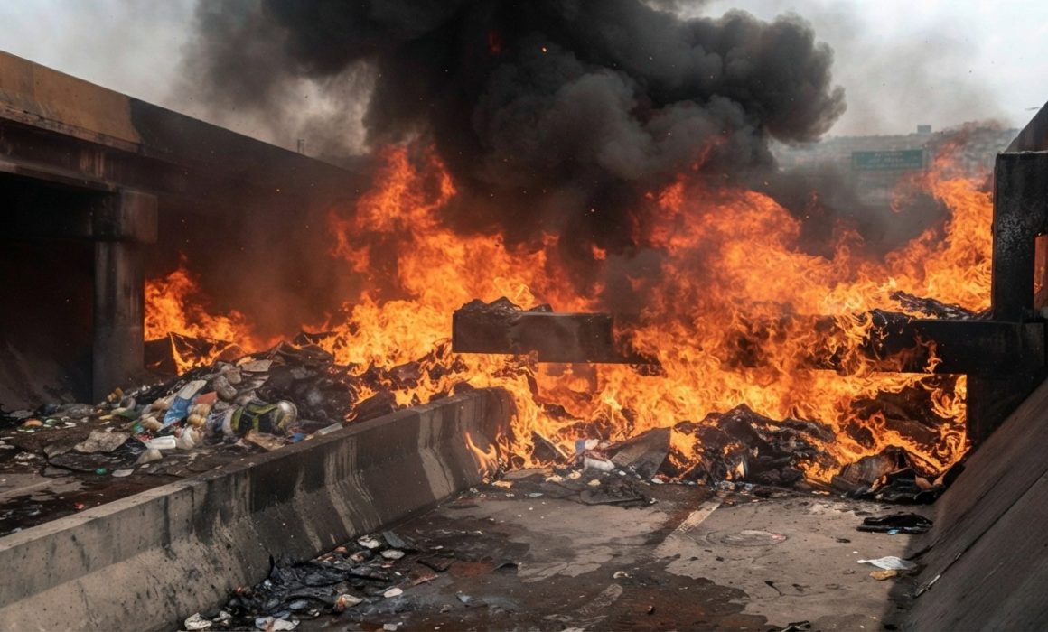 Combaten bomberos fuerte incendio en Nezahualcóyotl