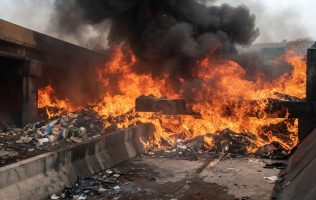 Combaten bomberos fuerte incendio en Nezahualcóyotl
