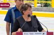 Corta Delfina Gómez listón de obra en Camino Valle de Bravo-Santo Tomás