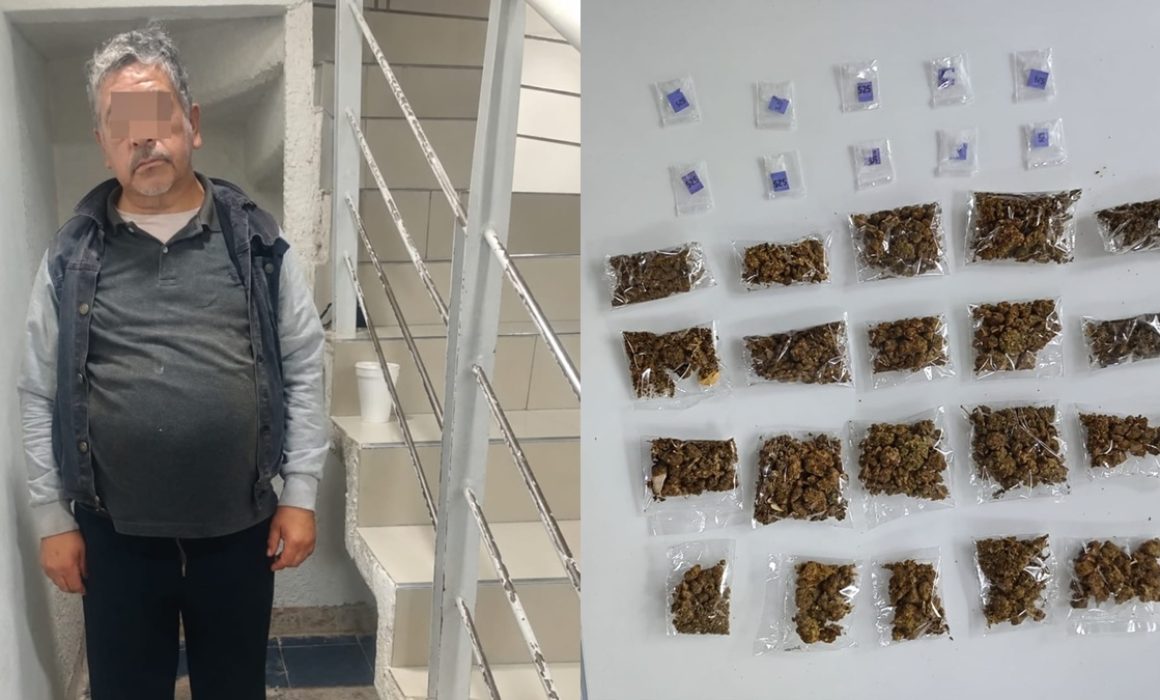 Desata persecución hombre de la tercera edad; llevaba droga