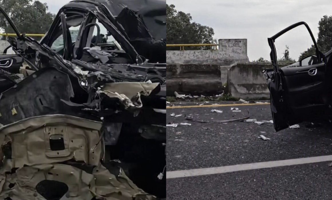 Destroza tráiler un auto en Tlalmanalco; huye el presunto culpable