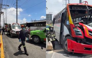 Impacta tráiler a autobús en Toluca; reportan al menos 20 heridos