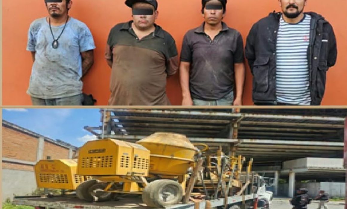 Recuperan maquinaria municipal y detienen a 4 en Tlalnepantla