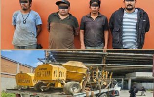 Recuperan maquinaria municipal y detienen a 4 en Tlalnepantla