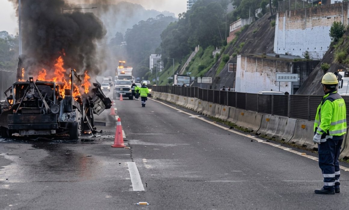 Se incendia tráiler y bloquea la Chamapa-Lechería rumbo a Toluca