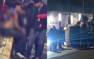 Vuelca combi de la Ruta 98 en la México-Texcoco; hay caos vehicular