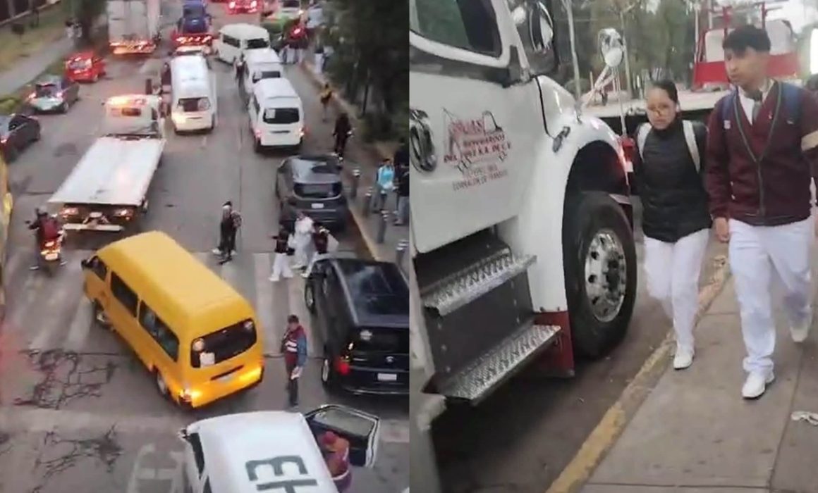 Amagan transportistas bloqueo en Naucalli por operativos de Semovi 