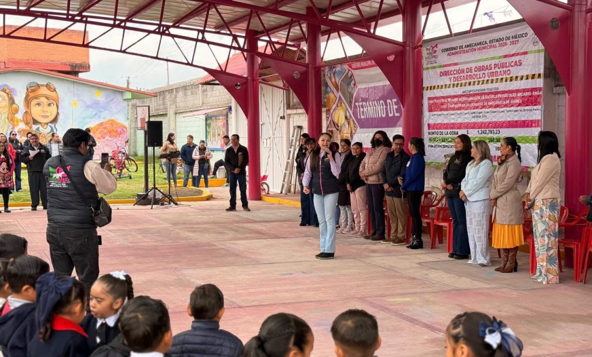 Beneficia nueva techumbre a alumnos de preescolar en Amecameca