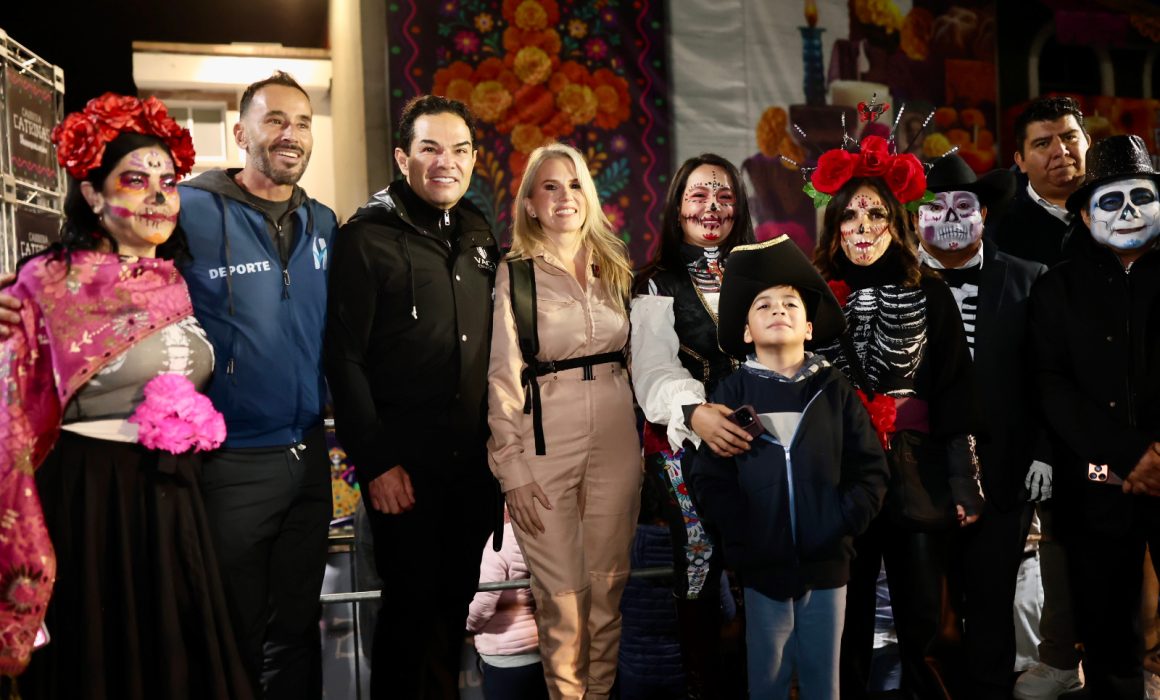 Celebran Huixquilucan el 5to Festival de Catrinas con carrera y desfile