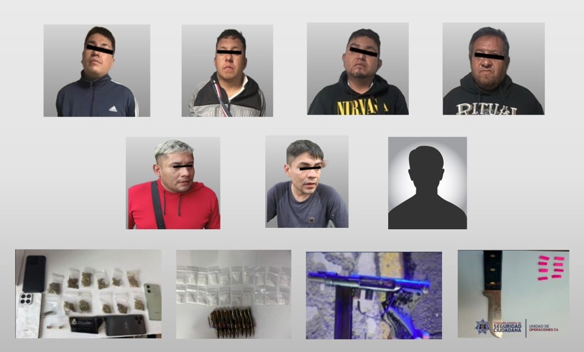 Detienen a 14 por presunta posesión de armas y droga en Neza