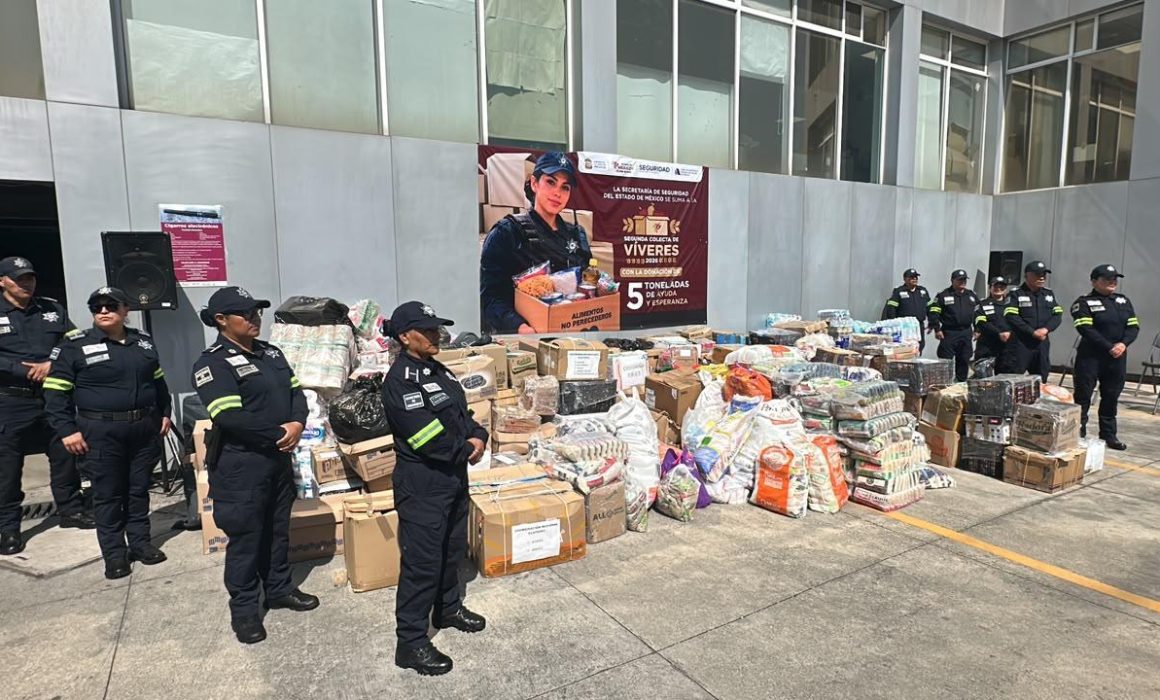 Dona Secretaría de Seguridad 5 toneladas de alimento a Banco Cáritas