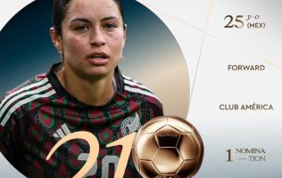 Este lunes, la jugadora del América, Scarlett Camberos hizo historia al conseguir el lugar 21 en la clasificación del Balón de Oro