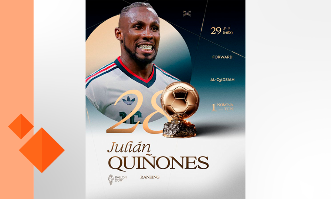 Queda Julián Quiñones en el lugar 28 del Balón de Oro