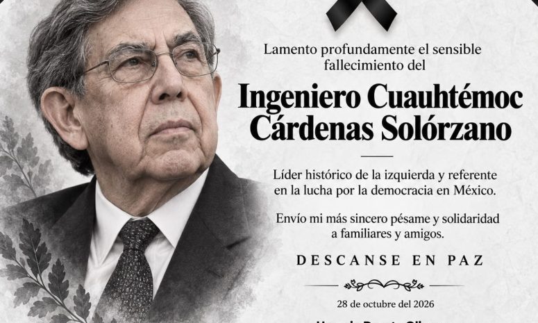 Reconoce Horacio Duarte a Cárdenas como hijo predilecto de México