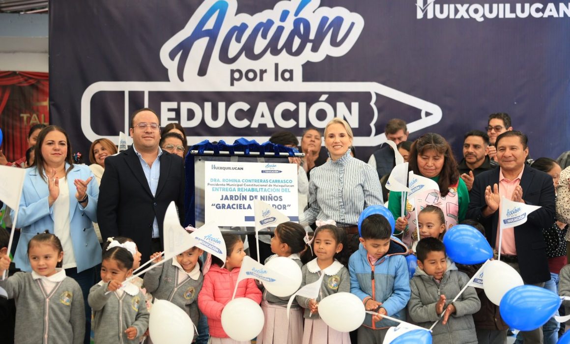 Rehabilita Huixquilucan preescolar e instala nuevos juegos en La Cañada