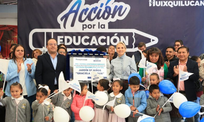Rehabilita Huixquilucan preescolar e instala nuevos juegos en La Cañada