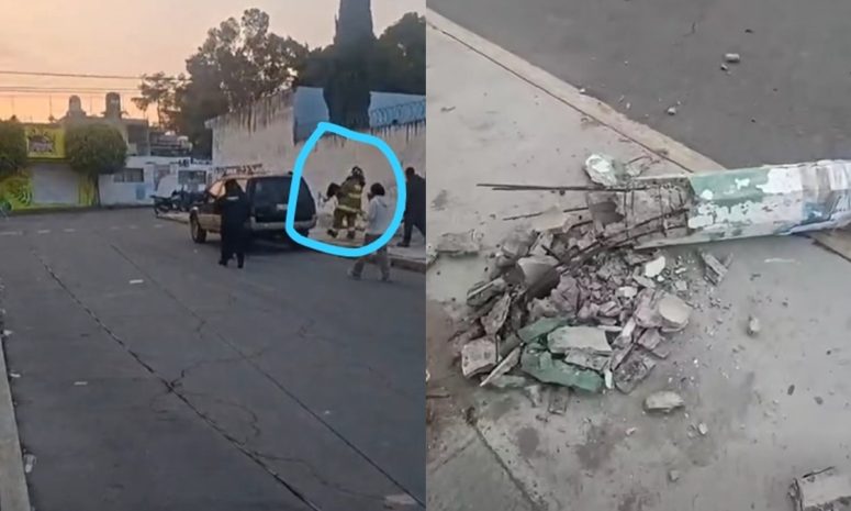 Resulta menor lesionada por caída de postes de luz en Tecámac