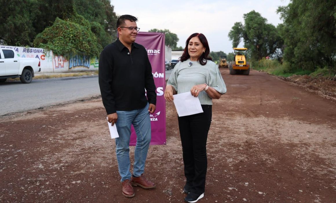 Supervisa Rosi Wong obras viales en distintos puntos de Tecámac