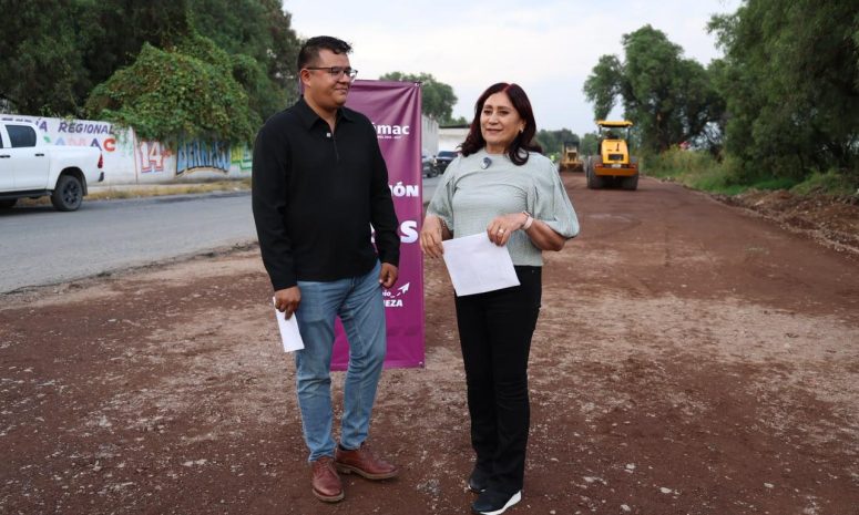Supervisa Rosi Wong obras viales en distintos puntos de Tecámac